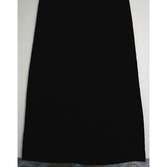 Helmut Lang Women's Sz 6 Black Textured Sleeveless Front Slit V-Neck Maxi Dress - Picture 13 of 13